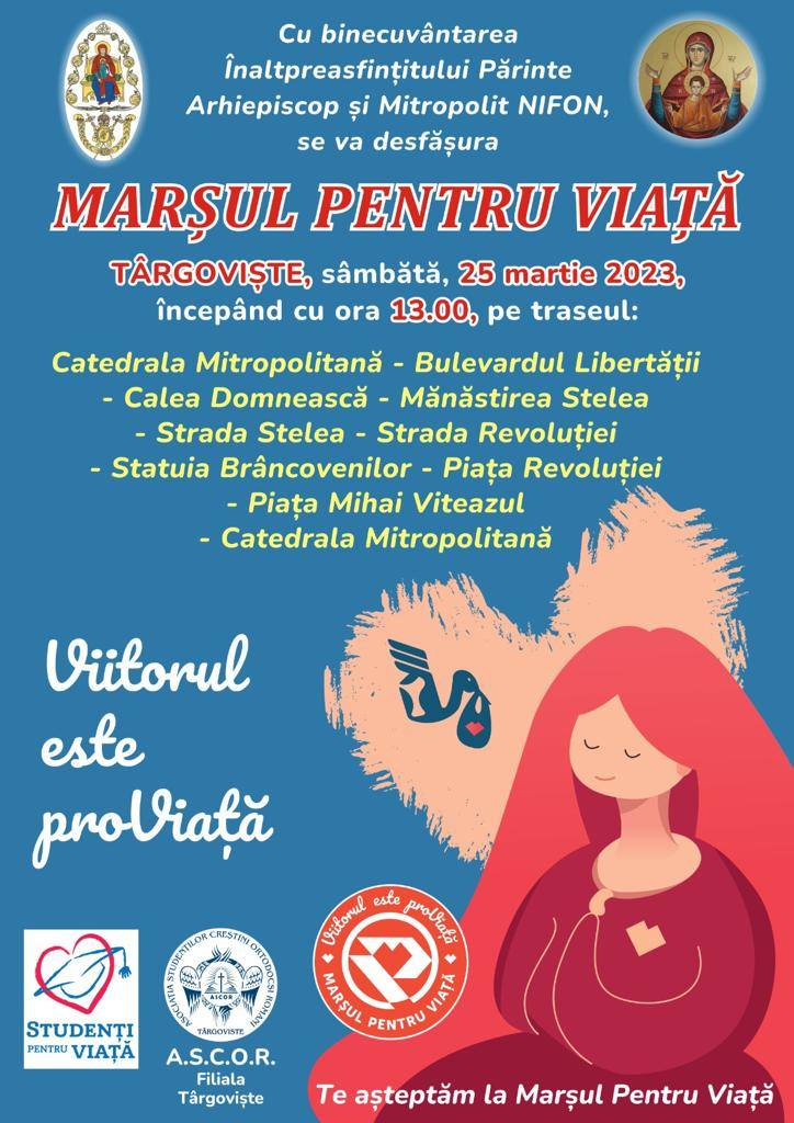 You are currently viewing LA TÂRGOVIȘTE SE VA DESFĂȘURA CEA DE A XIII-A EDIȚIE A MARȘULUI PENTRU VIAȚĂ