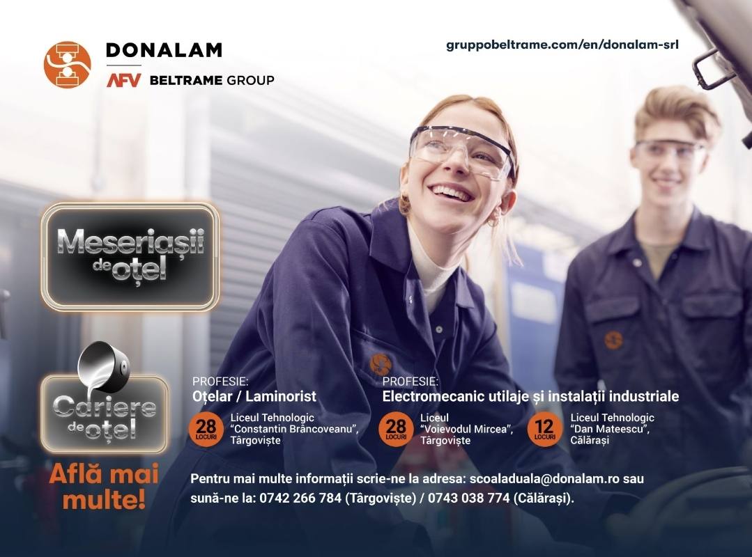 You are currently viewing Compania Donalam lansează “MESERIAȘII DE OȚEL”, program de învățământ dual organizat în parteneriat cu licee din Târgoviște și Călărași