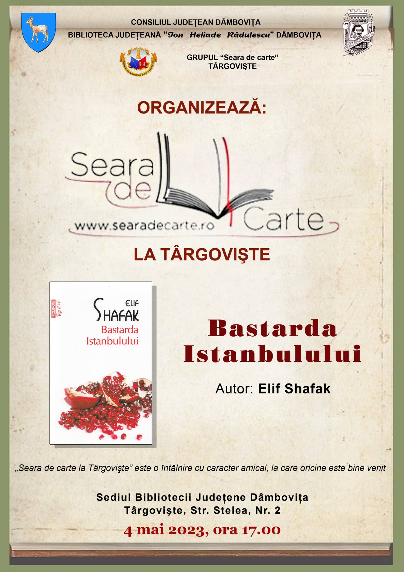 You are currently viewing O nouă întâlnire din seria „Seara de carte la Târgovişte”