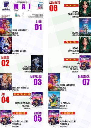 Read more about the article Programul filmelor la Cinema „Independența”, în perioada 1 – 7 mai