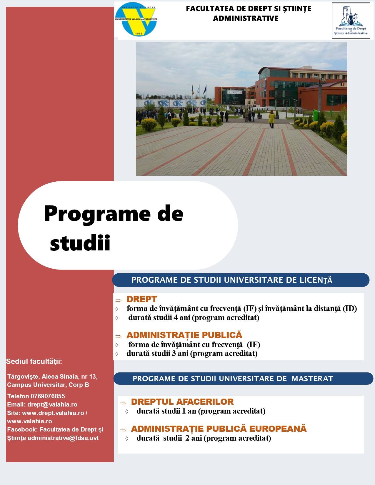 You are currently viewing Pe 3 iulie, încep înscrierile la Facultatea de Drept și Științe Administrative din cadrul Universității Valahia din Târgoviște