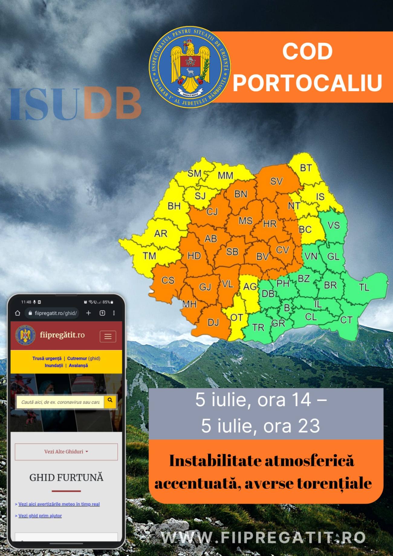 You are currently viewing METEO: Averse torențiale, descărcări electrice și vijelii, în zona montană a județului Dâmbovița!
