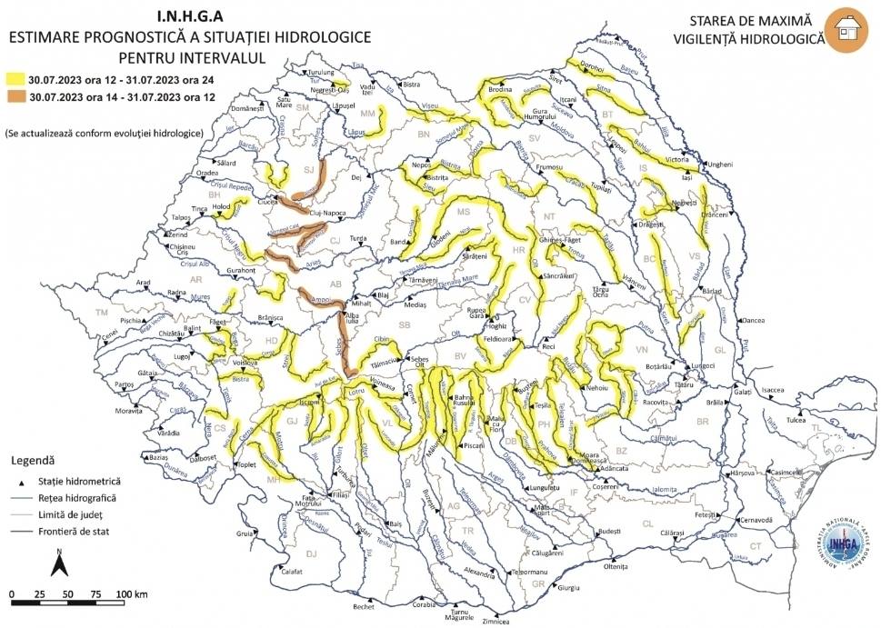 You are currently viewing COD GALBEN de inundații pe unele sectoare ale râurilor Dâmbovița, Argeș și Ialomița!