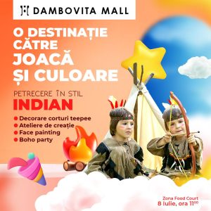 Read more about the article Petrecere indiană, pentru copii, astăzi, la Dâmbovița Mall