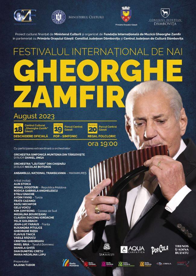 You are currently viewing În perioada 18-20 august va avea loc, la Găești, Festivalul Internațional de Nai “Gheorghe Zamfir” ediția a V-a