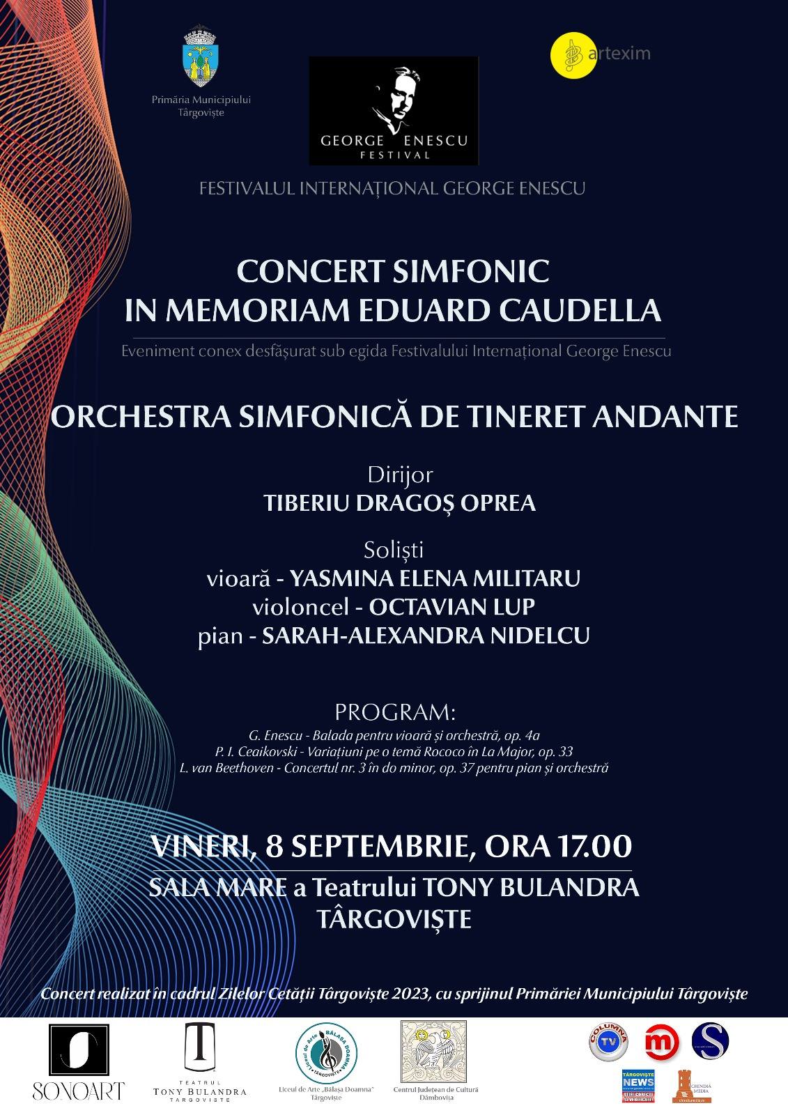 You are currently viewing Orchestra Andante din Târgoviște va concerta, mâine, la Teatrul Tony Bulandra, în cadrul Festivalului George Enescu