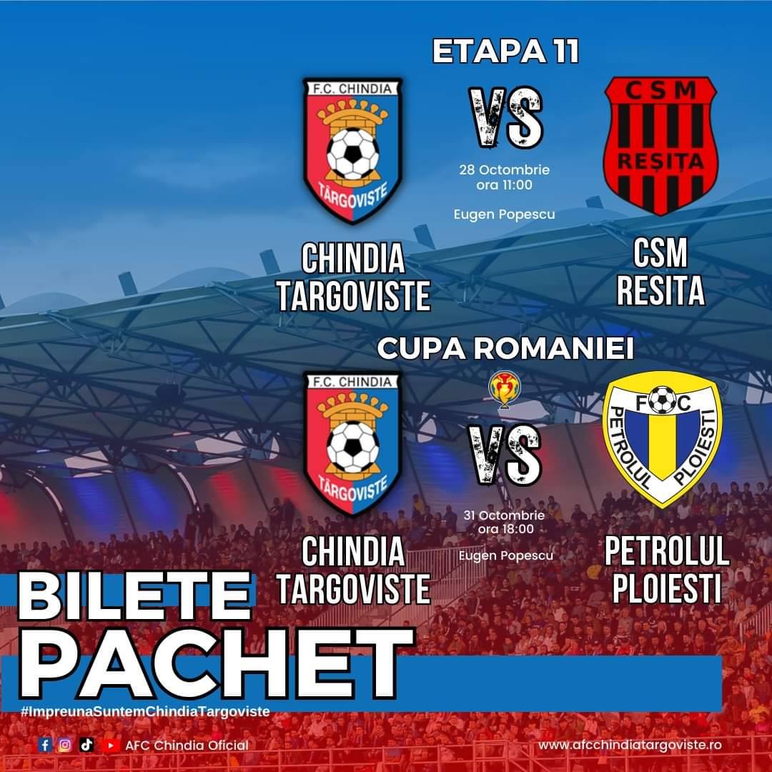 You are currently viewing Vești bune pentru suporterii Chindiei Târgoviste! Pachet promoțional pentru meciurile cu Reșița și Petrolul Ploiești