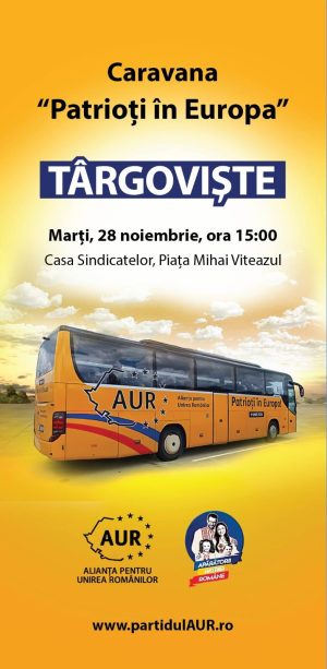 Read more about the article Candidații AUR la Parlamentul European vor veni, mâine, la Târgoviște