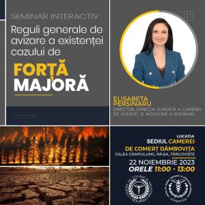 Read more about the article CCIA Dâmbovița organizează, mâine, seminarul „Reguli generale de avizare a existentei cazului de forță majoră”