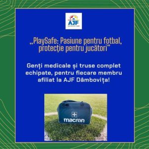 Read more about the article Genți medicale, truse complet echipate și spray-uri cu Kelen pentru fiecare membru afiliat AJF Dâmbovița