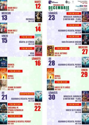 Read more about the article Programul proiecțiilor de film la Cinema Independența 12 – 30 decembrie 2023