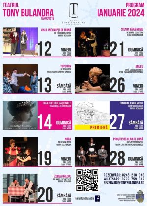 Read more about the article Programul spectacolelor la Teatrul Tony Bulandra – ianuarie 2024