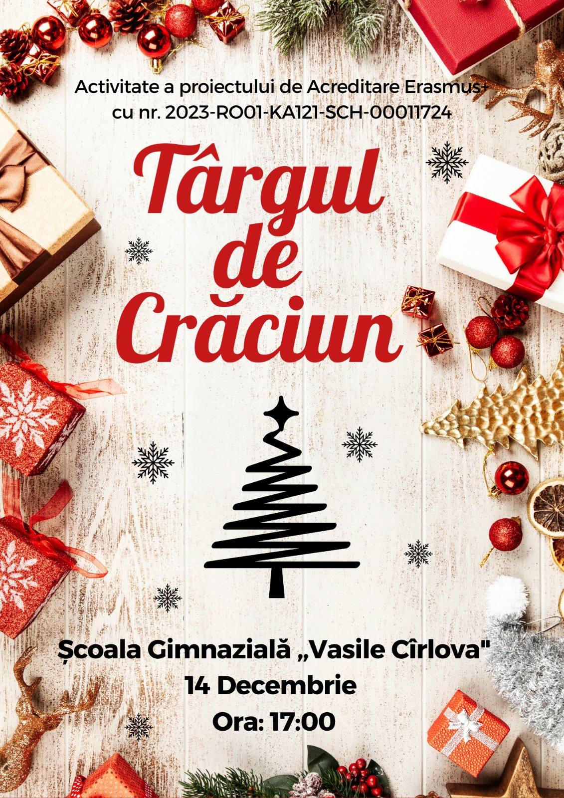 You are currently viewing Școala „Vasile Cîrlova” organizează, săptămâna viitoare, o nouă ediție a Târgului de Crăciun