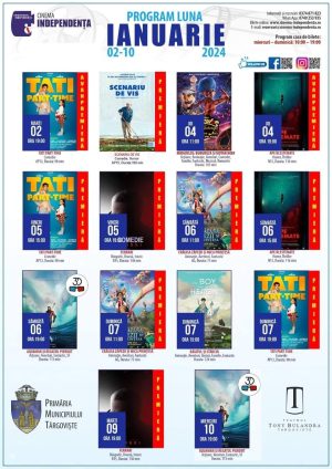 Read more about the article Programul proiecțiilor la Cinema „Independența” în perioada 02 – 10 ianuarie 2024