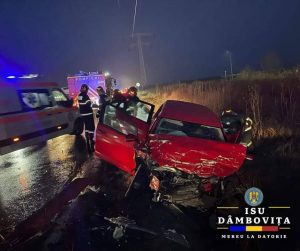 Read more about the article Accident rutier pe DN 71, la Ulmi! Șoferița a fost rănită!