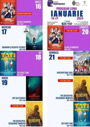 Read more about the article Programul proiecțiilor de film la Cinema Independența, 16 – 21 ianuarie 2024