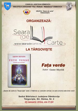 Read more about the article La Biblioteca Județeană Dâmbovița va avea loc o nouă întâlnire din seria „Seara de carte la Târgovişte”