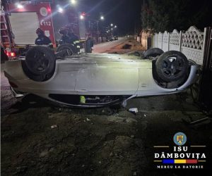 Read more about the article Un șofer s-a răsturnat cu mașina pe DJ 712, la Șotânga!