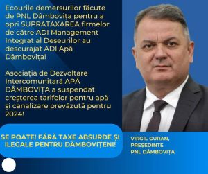 Read more about the article PNL Dâmbovița: Majorarea prețului pentru apă și canalizare a fost oprită!