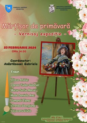 Read more about the article ”Mărțișor de primăvară” – Expoziție de pictură la Biblioteca Județeană ”I. H. Rădulescu”