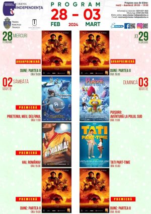 Read more about the article Vezi programul proiecțiilor de film la Cinema „Independența” – Târgoviște, 28 februarie – 03 martie!