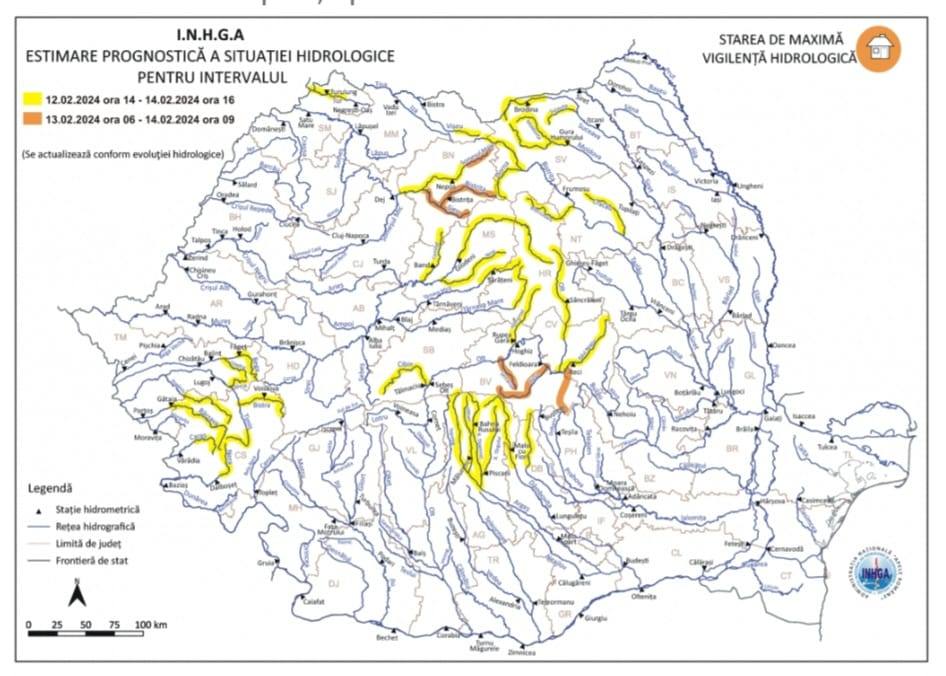You are currently viewing Avertizare meteo COD GALBEN pentru unele sectoare ale râurilor Dâmbovița și Ialomița