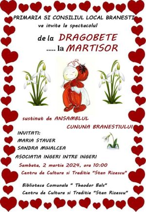 Read more about the article „De la Dragobete…la Mărțișor”, sâmbătă, la Brănești
