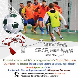 Read more about the article Duminică, la Răcari, va avea loc Ediția de mărțișor a Cupei „Niculae Dumitru” la fotbal