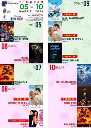 Read more about the article Programul proiecțiilor de film la Cinema Independența, în perioada 05 – 10 martie 2024