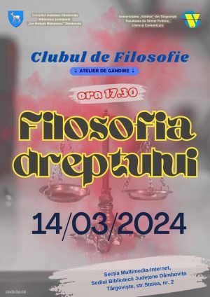 Read more about the article „Filosofia dreptului” – Tema întâlnirii „Seara de carte la Târgovişte”, de la Biblioteca Judeţeană „I. H. Rădulescu”