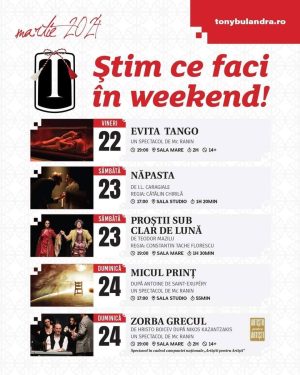 Read more about the article Teatrul Tony Bulandra din Târgoviște vă așteaptă la spectacole importante, cu regie și scenografii de excepție!