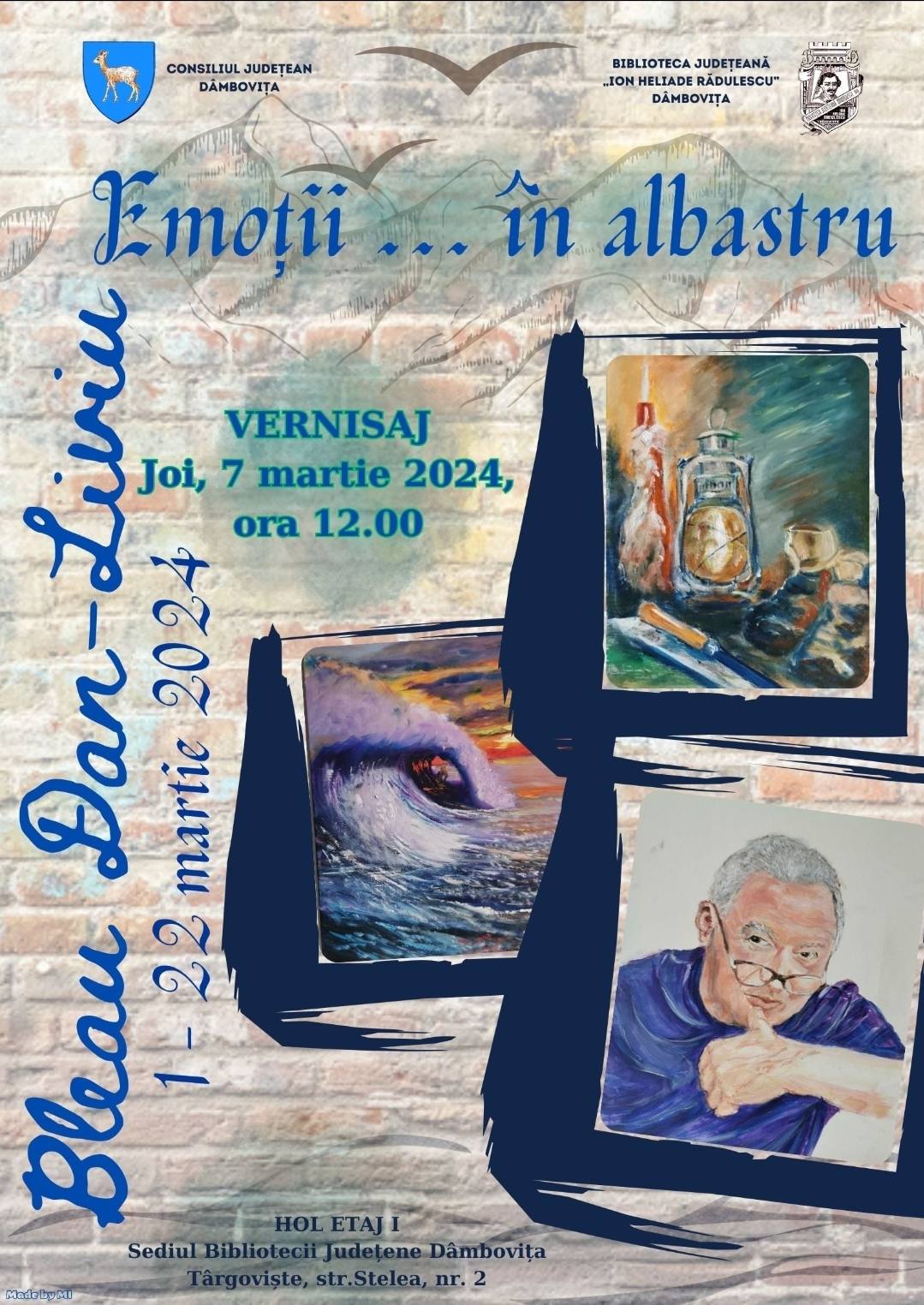 You are currently viewing „Emoții … în albastru” – Expoziție de pictură la Biblioteca Județeană ”I. H. Rădulescu” Dâmbovița