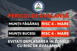 Read more about the article Turiștii sfătuiți să evite drumețiile în masivele Făgăraș și Bucegi, din cauza riscului ridicat de avalanșe