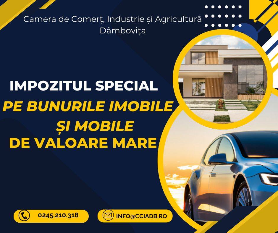 You are currently viewing Precizări făcute de Camera de Comerț Dâmbovița privind impozitul special pe bunurile imobile și mobile de valoare mare