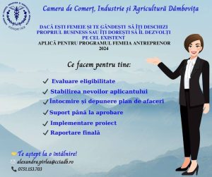 Read more about the article CCIA Dâmbovița: Accesează programul „Femeia Antreprenor” și poți beneficia de un ajutor nerambursabil de 200.000 lei