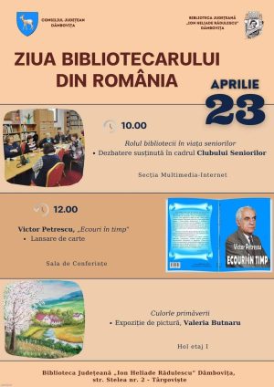 Read more about the article Ziua Internațională a Cărții, dar și a Bibliotecarului din România, va fi marcată la Târgoviște