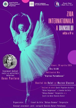 Read more about the article „Ziua Internațională a Dansului” va fi sărbătorită la Târgoviște, la Liceul de Arte „Bălașa Doamna”.
