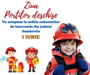 Read more about the article Ziua porților deschise, pentru cei mici, mâine, la subunitățile ISU din județul Dâmbovița