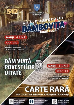 Read more about the article Activități culturale organizate de Biblioteca Județeană ”I. H. Rădulescu”, cu prilejul Zilelor Județului Dâmbovița