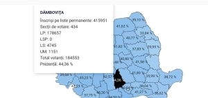 Read more about the article Puțin peste 44% dintre dâmbovițeni au votat, până la ora 18.00