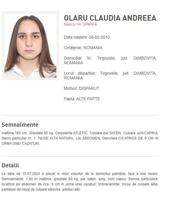 You are currently viewing Mesaj RO Alert, privind o minoră dispărută, primit în această seară de dâmbovițeni