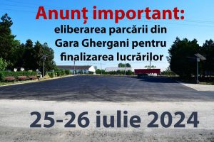 Read more about the article Administrația locală din Răcari face apel la cetățeni ca, timp de două zile, să lase liberă pentru lucrări parcarea din Gara Ghergani