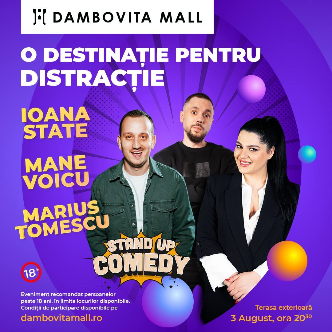 You are currently viewing Un nou spectacol de stand-up, pe 3 august, la Dâmbovița Mall