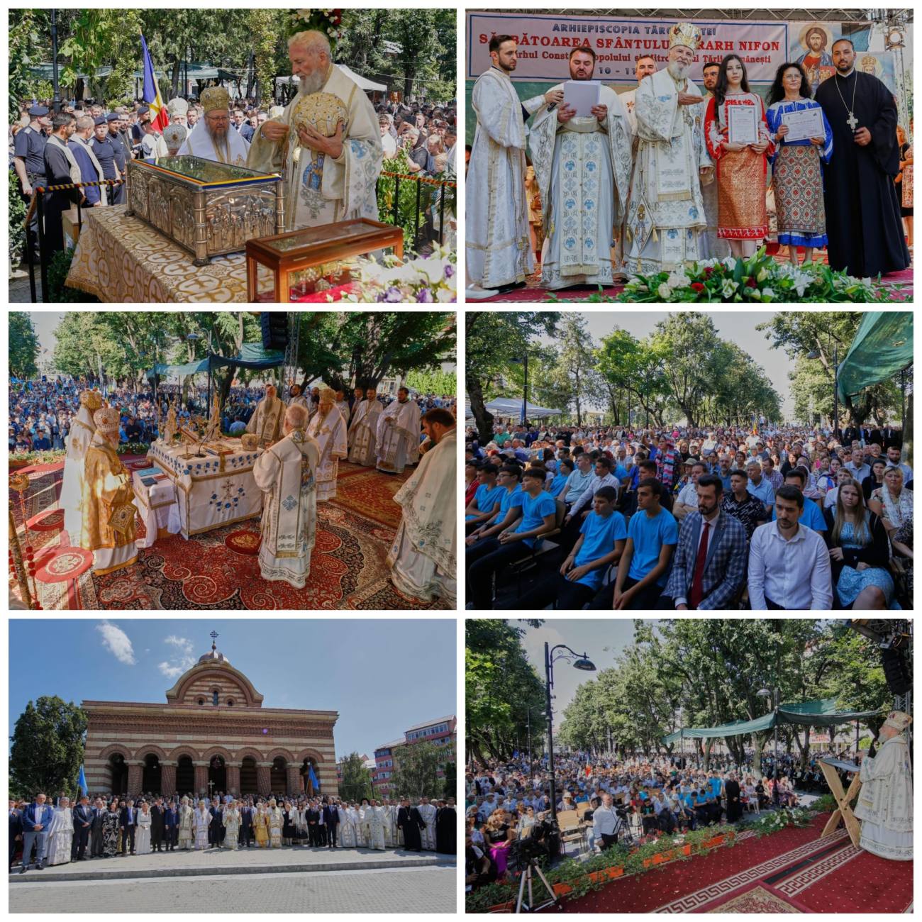 You are currently viewing LA TÂRGOVIȘTE, PESTE 20.000 DE CREDINCIOȘI AU PARTICIPAT LA SĂRBĂTOAREA SFÂNTULUI IERARH NIFON, PATRIARHUL CONSTANTINOPOLULUI ŞI MITROPOLITUL ŢĂRII ROMÂNEŞTI