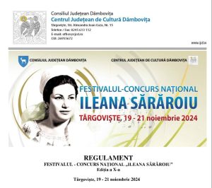 Read more about the article A X-a ediție a Festivalului-Concurs Național „Ileana Sărăroiu” se va desfășura, la Târgoviște, în perioada 19-21 noiembrie 2024