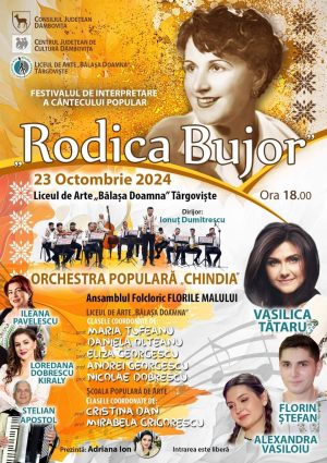 Read more about the article La Târgoviște va avea loc o nouă ediție a Festivalului de Interpretare a Cântecului Popular „Rodica Bujor”