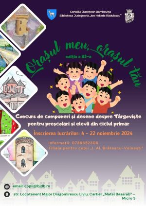 Read more about the article Concursul „Oraşul meu, oraşul tău”, organizat de  Biblioteca Judeţeană Dâmbovița, a ajuns la ediția a XI-a!