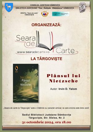 Read more about the article La Biblioteca Județeană Dâmbovița va avea loc o nouă întâlnire „Seara de carte la Târgovişte”