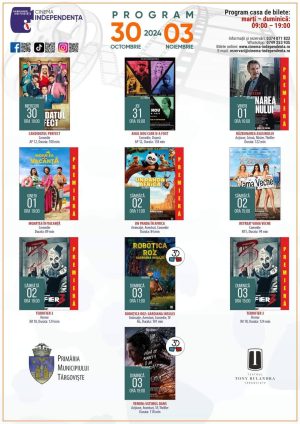 Read more about the article Vezi oferta proiecțiilor de filme la Cinema Independența,  30 octombrie – 03 noiembrie 2024!