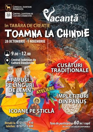 Read more about the article Centrul Județean de Cultură Dâmbovița organizează prima ediție a Taberei de Creație pentru copii „Toamna la Chindie”